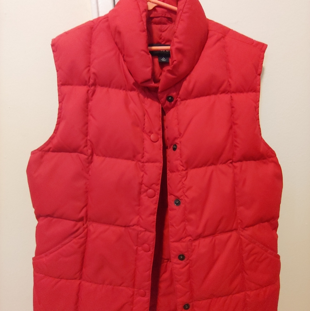 Lands' End down vest red